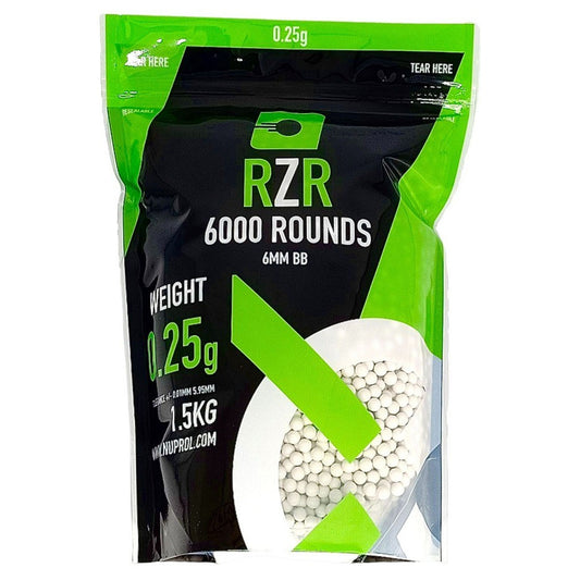 RZR 6000 rounds of airsoft bbs 0.25 bag 1.5kg