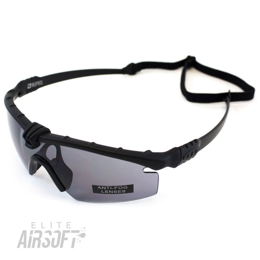 Nuprol Battle Pros Protective Eyewear | Black w/Smoked Lens