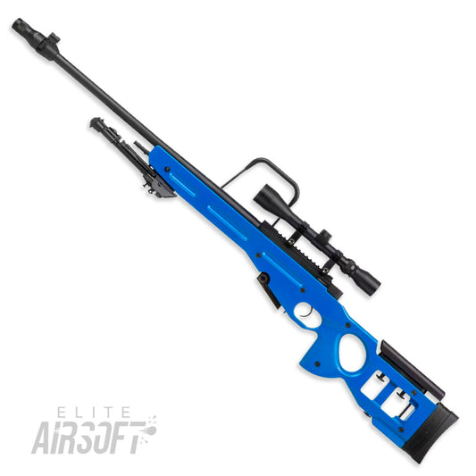 Snow Wolf SV98 Spring Bolt Action Sniper Rifle w/Scope & Bipod | Two-Tone Blue
