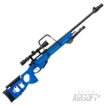 Snow Wolf SV98 Spring Bolt Action Sniper Rifle w/Scope & Bipod | Two-Tone Blue